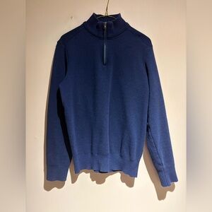 Robert Graham Quarter Zip Pullover Long Sleeve Size Medium Blue Washwear Stain